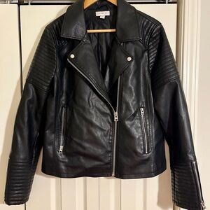 Topshop Black Leather Biker Jacket